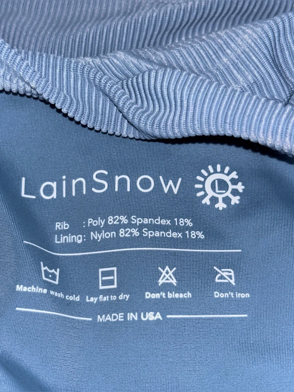 LainSnow‎ One Piece OBX Rashguard In Denim Outerbank Shelf Bra Swimsuit Women L